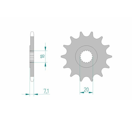 Pignon AFAM acier anti-boue 22203 - 520