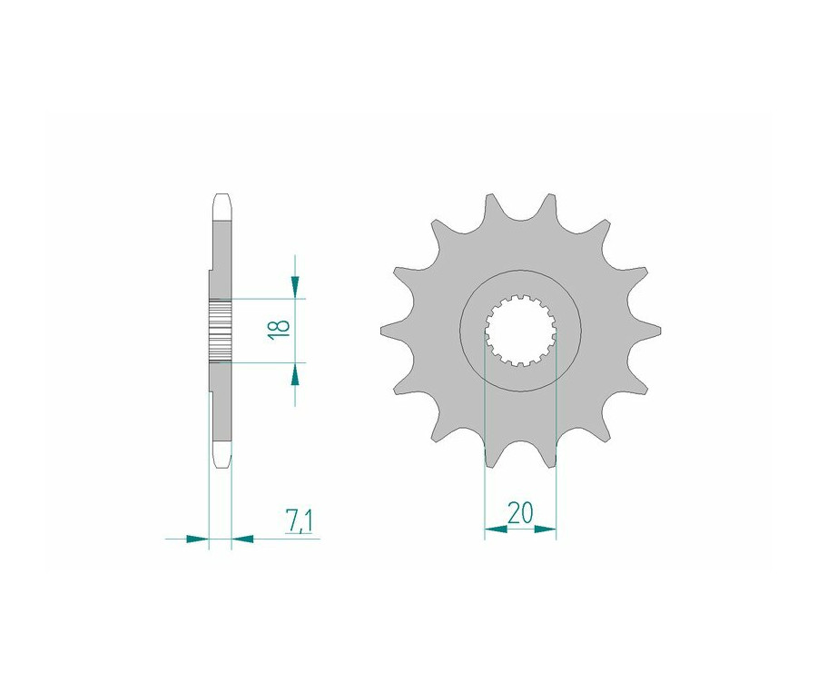 Pignon AFAM acier anti-boue 22203 - 520