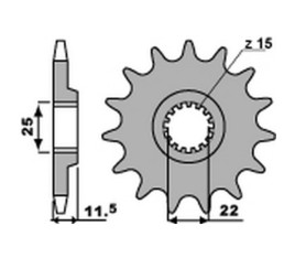 Pignon PBR acier standard 1252 - 520 - 1077517004