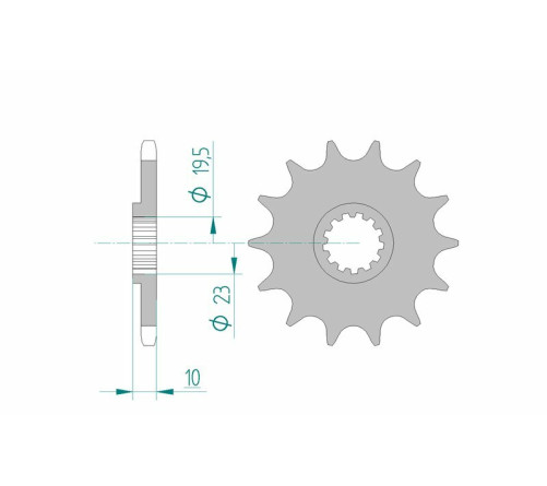 Pignon AFAM acier anti-boue 22303 - 520