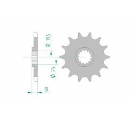 Pignon AFAM acier anti-boue 22303 - 520