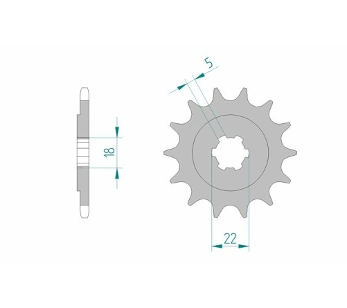 Pignon AFAM acier standard 24201 - 520