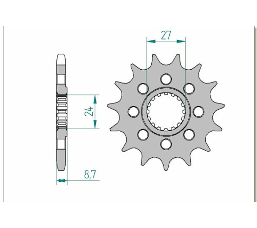 Pignon AFAM acier standard 22901 - 525