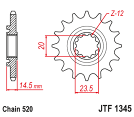 Pignon JT SPROCKETS acier anti-bruit 1345 - 525 - 1126788001