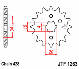 Pignon JT SPROCKETS acier standard 1263 - 428