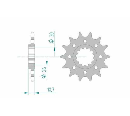 Pignon AFAM acier Racing 21804 - 520