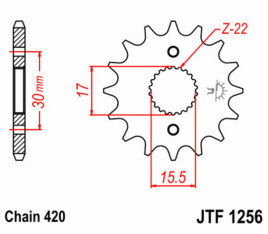 Pignon JT SPROCKETS acier standard 1256 - 420