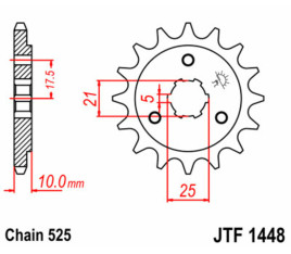 Pignon JT SPROCKETS acier standard 1448 - 525