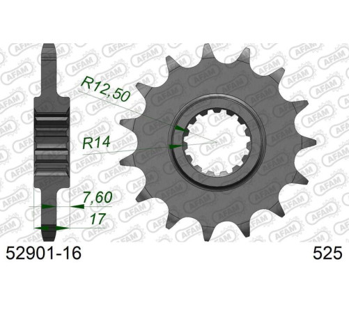 Pignon AFAM acier standard 52901 - 525