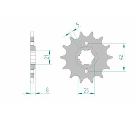 Pignon AFAM acier standard 21502 - 520