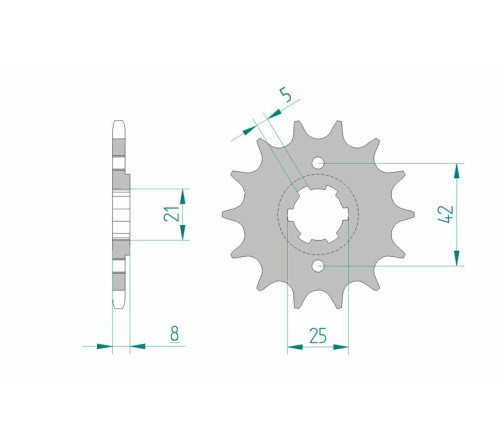 Pignon AFAM acier standard 21502 - 520