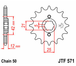 Pignon JT SPROCKETS acier standard 571 - 530