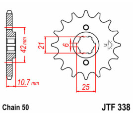 Pignon JT SPROCKETS acier standard 338 - 530