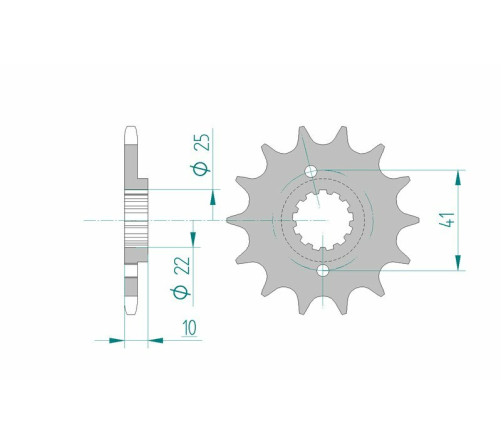 Pignon AFAM acier standard 20509 - 520