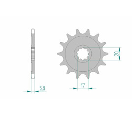 Pignon AFAM acier anti-boue 24304 - 520