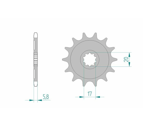 Pignon AFAM acier anti-boue 24304 - 520