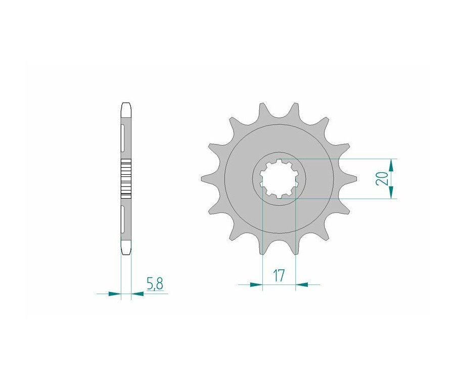 Pignon AFAM acier anti-boue 24304 - 520