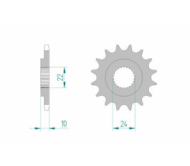 Pignon AFAM acier standard 61301 - 520