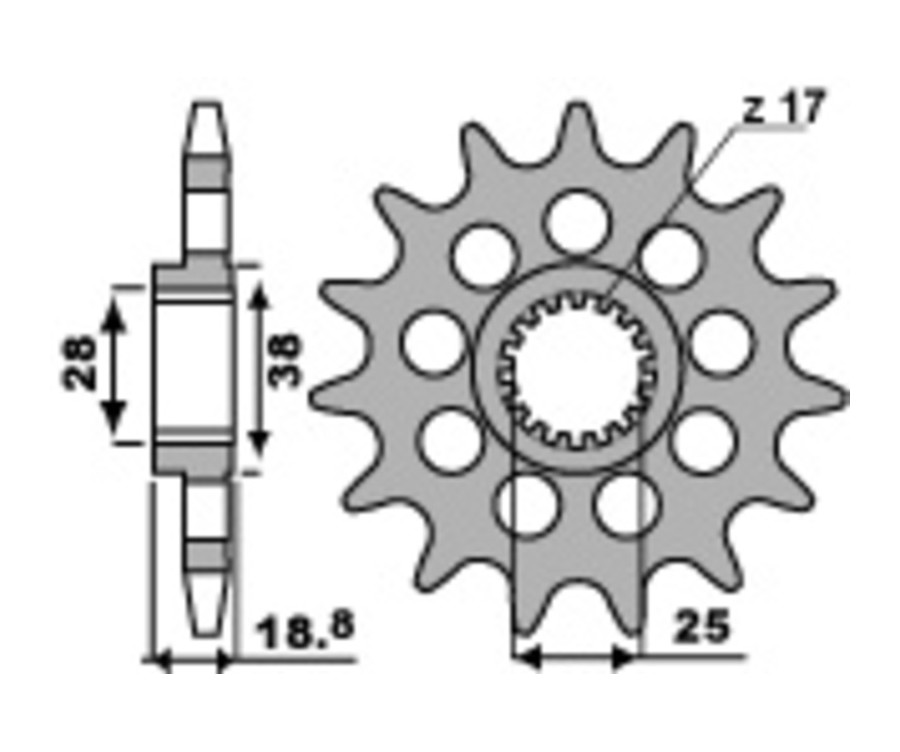 Pignon PBR acier standard 2078M - 525