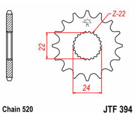 Pignon JT SPROCKETS acier standard 394 - 520