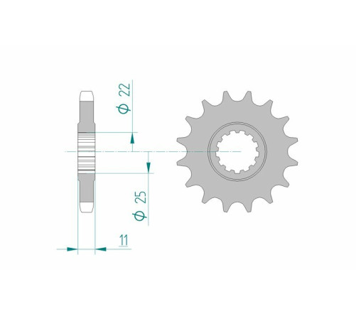 Pignon AFAM acier standard 21602 - 530