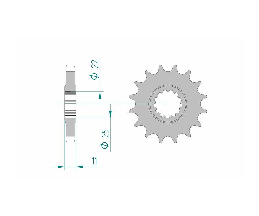 Pignon AFAM acier standard 21602 - 530