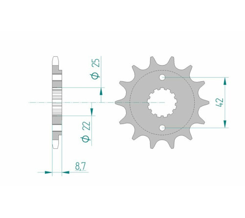 Pignon AFAM acier standard 24501 - 520