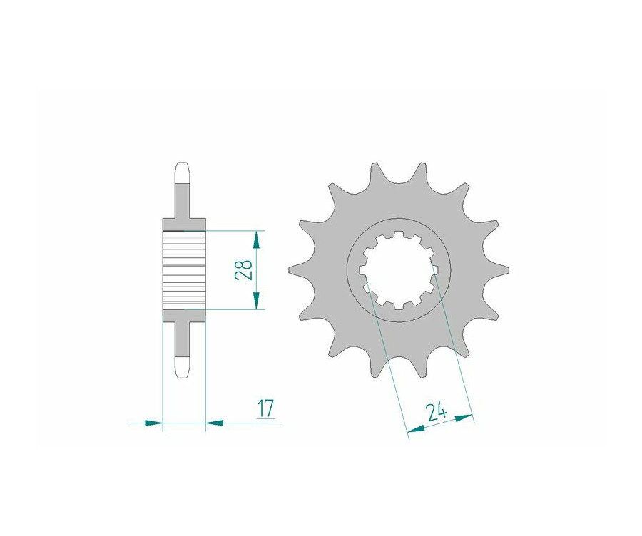 Pignon AFAM acier standard 20516 - 520