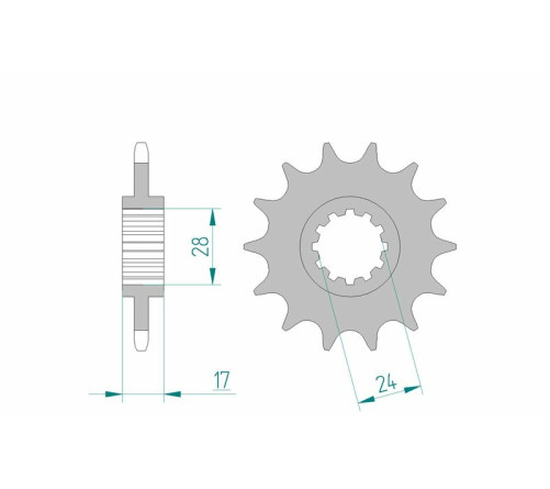 Pignon AFAM acier standard 20516 - 520