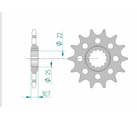 Pignon AFAM acier standard 21511 - 520