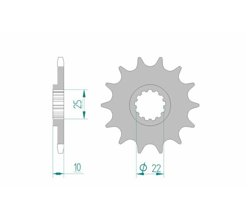 Pignon AFAM acier standard 21510 - 520 - 1075501002