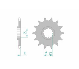 Pignon AFAM acier standard 21510 - 520