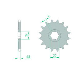 Pignon AFAM acier standard 22103 - 420