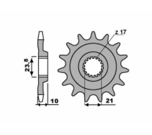 Pignon PBR acier standard 2260 - 520 - 1077625001