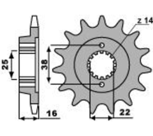 Pignon PBR acier standard 2222 - 525