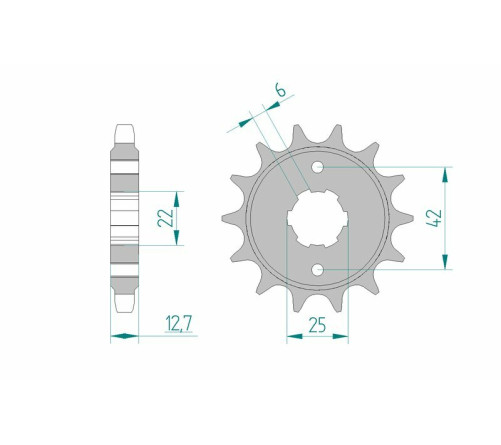 Pignon AFAM acier standard 20502 - 530