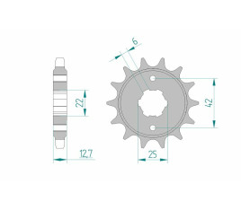 Pignon AFAM acier standard 20502 - 530