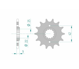 Pignon AFAM acier standard 24502 - 520