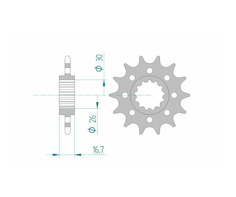 Pignon AFAM acier standard 20613 - 520