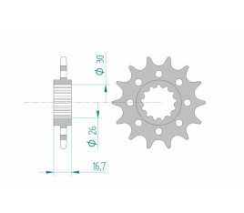 Pignon AFAM acier standard 20613 - 520