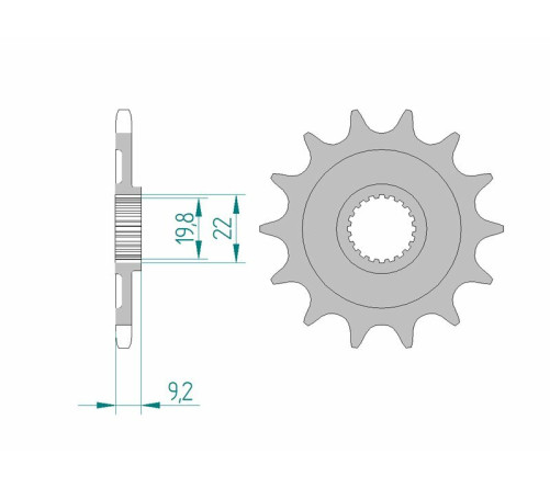 Pignon AFAM acier anti-boue 24305 - 520