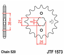 Pignon JT SPROCKETS acier standard 1573 - 520