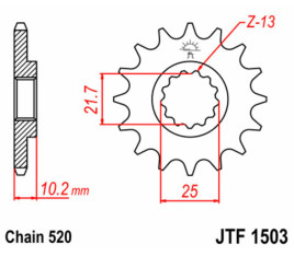 Pignon JT SPROCKETS acier standard 1503 - 525