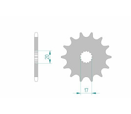 Pignon AFAM acier standard 21203 - 520