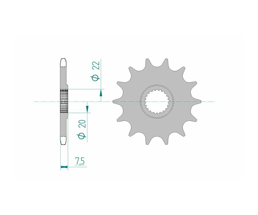 Pignon AFAM acier anti-boue 20210 - 520