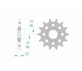 Pignon AFAM acier standard 28402 - 520