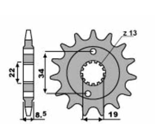 Pignon PBR acier standard 2276 - 520 - 1077628001