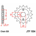 Pignon JT SPROCKETS acier standard 1554 - 520