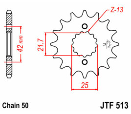 Pignon JT SPROCKETS acier standard 513 - 530