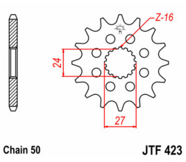 Pignon JT SPROCKETS acier standard 423 - 530